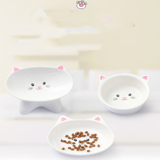 Small Cat Face Shape Pet Food Bowl