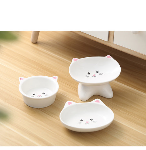 Small Cat Face Shape Pet Food Bowl