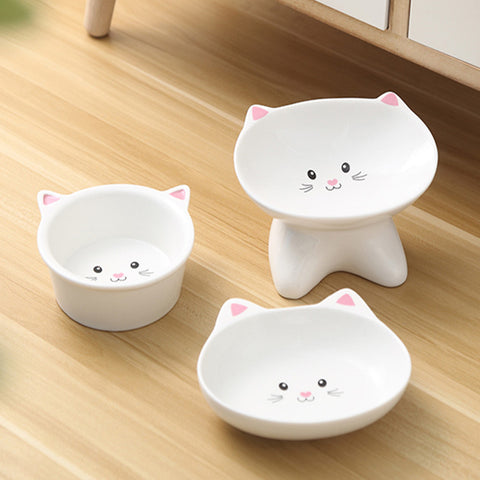 Small Cat Face Shape Pet Food Bowl