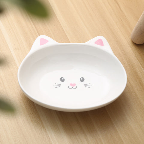 Small Cat Face Shape Pet Food Bowl