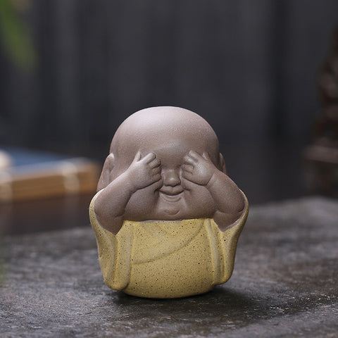 Mini Tea Pets Three No Small Monk Decoration