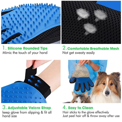 Cat grooming glove for cats