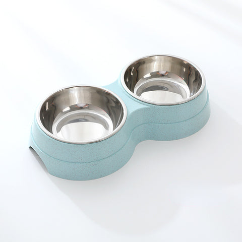 Double Pet Bowls Dog Food Water Feeder