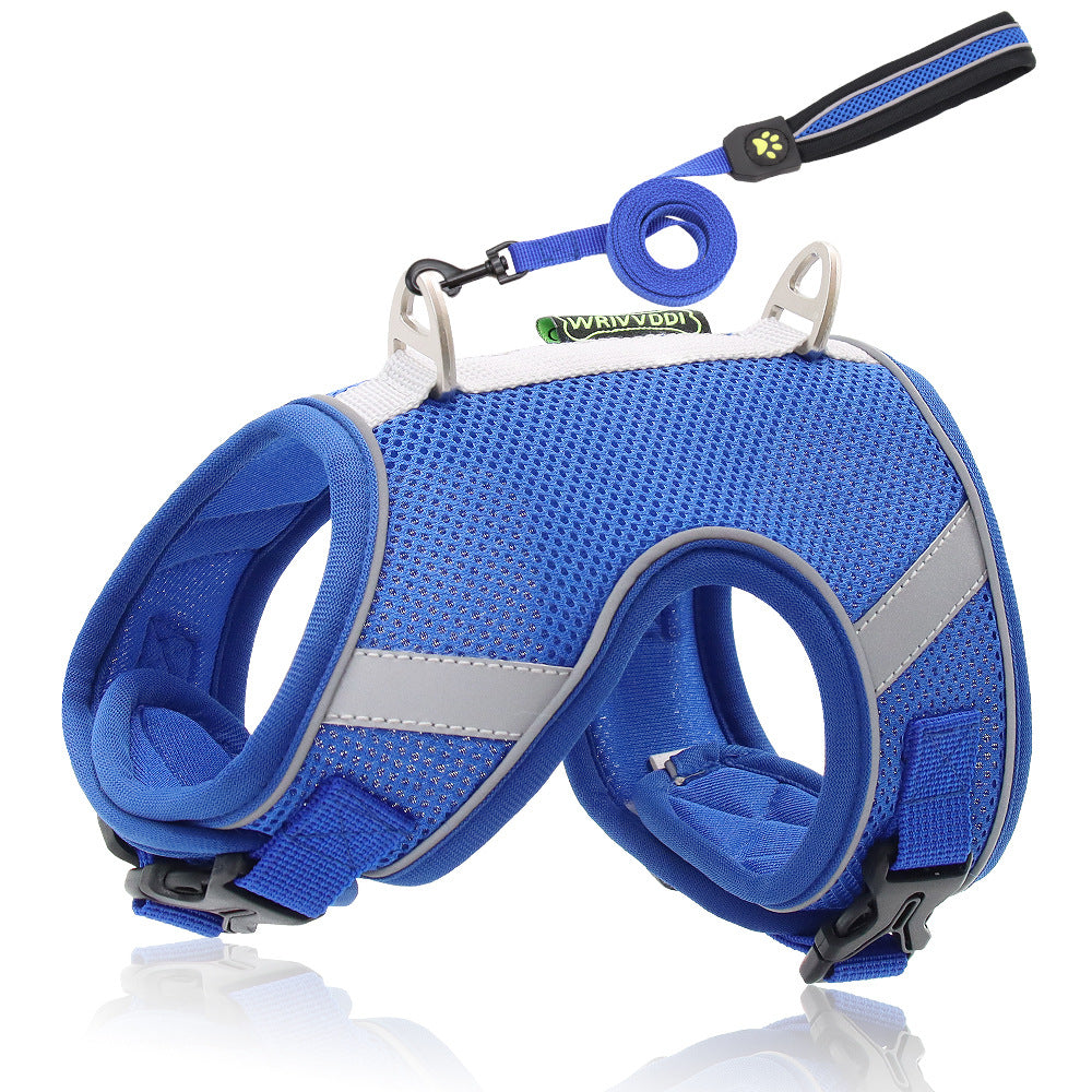 Mesh Breathable Dog Breast Strap Reflective Rope